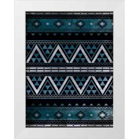 Aztec Pattern White Modern Wood Framed Art Print by Grey, Jace