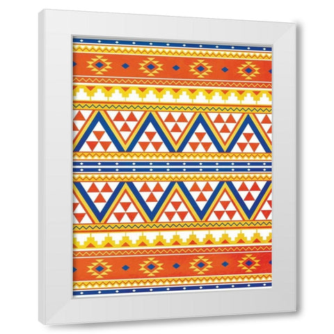 Aztec Pattern Colors White Modern Wood Framed Art Print by Grey, Jace