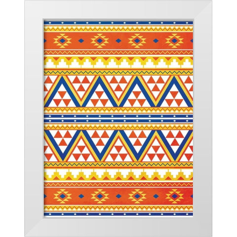 Aztec Pattern Colors White Modern Wood Framed Art Print by Grey, Jace