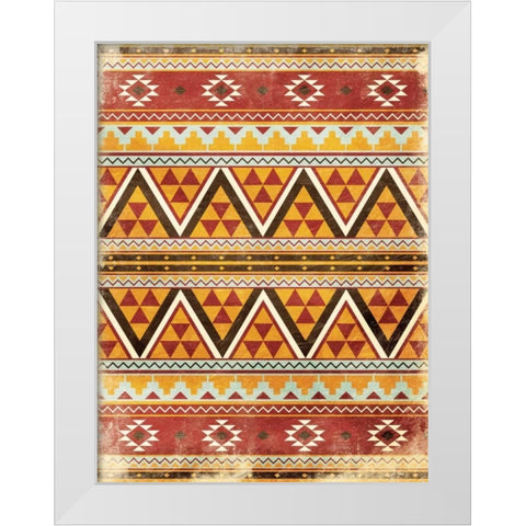 Aztec  pattern White Modern Wood Framed Art Print by Grey, Jace
