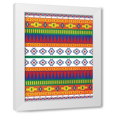 Aztec Patterned Mate Colors White Modern Wood Framed Art Print by Grey, Jace