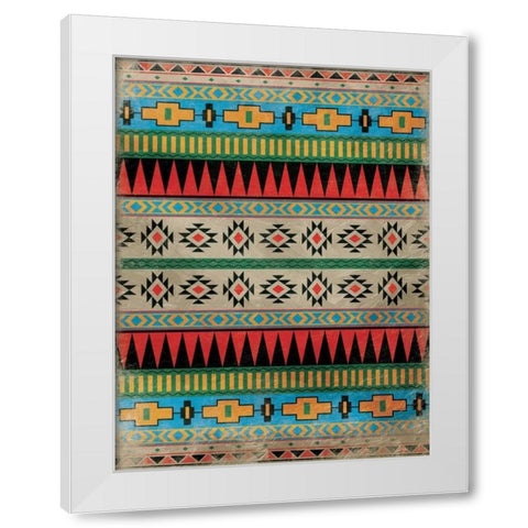 Aztec Pattern 2 White Modern Wood Framed Art Print by Grey, Jace
