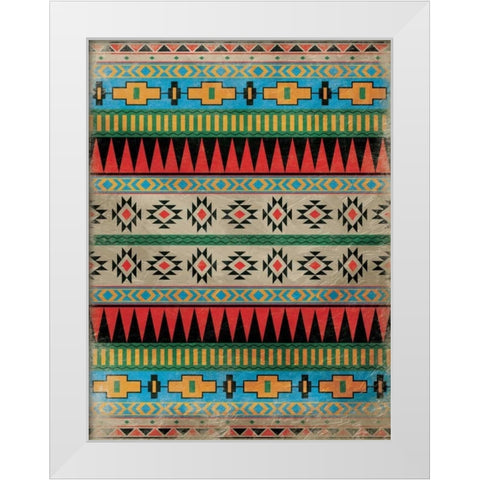Aztec Pattern 2 White Modern Wood Framed Art Print by Grey, Jace