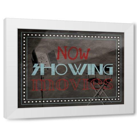 Showing Movies White Modern Wood Framed Art Print by Grey, Jace