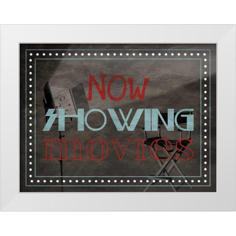 Showing Movies White Modern Wood Framed Art Print by Grey, Jace
