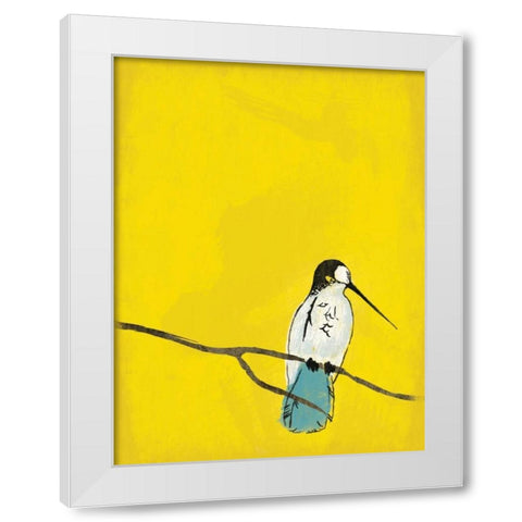 Yellow Bird White Modern Wood Framed Art Print by Grey, Jace