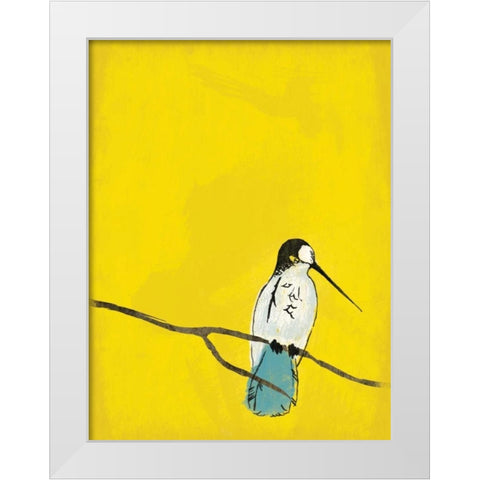Yellow Bird White Modern Wood Framed Art Print by Grey, Jace