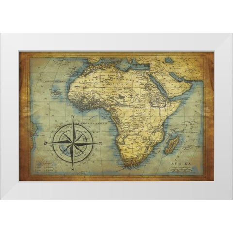 Afrika White Modern Wood Framed Art Print by Grey, Jace