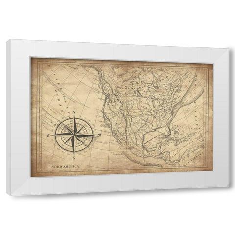 Nord America White Modern Wood Framed Art Print by Grey, Jace