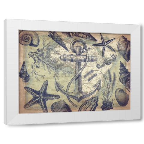 Nautical map mate White Modern Wood Framed Art Print by Grey, Jace