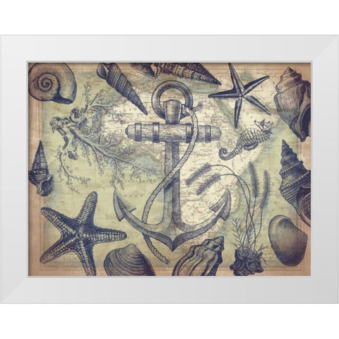 Nautical map mate White Modern Wood Framed Art Print by Grey, Jace