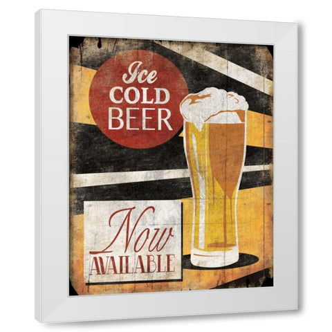Ice Cold Beer White Modern Wood Framed Art Print by Grey, Jace