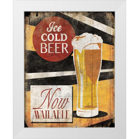 Ice Cold Beer White Modern Wood Framed Art Print by Grey, Jace