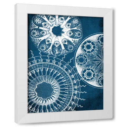 Blue patterns White Modern Wood Framed Art Print by Grey, Jace