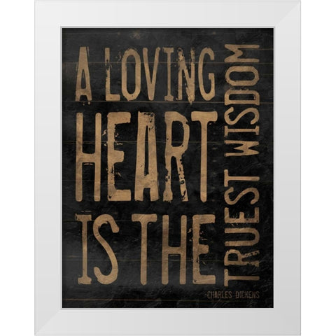 Loveing Heart brown White Modern Wood Framed Art Print by Grey, Jace
