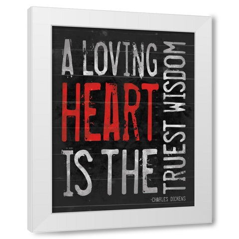 Loveing Heart White Modern Wood Framed Art Print by Grey, Jace