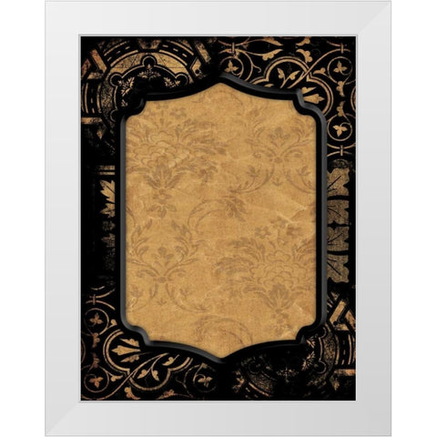 Black gold frame White Modern Wood Framed Art Print by Grey, Jace
