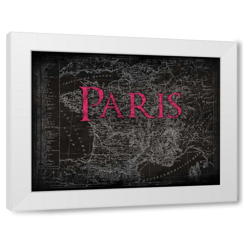 Paris Map Type White Modern Wood Framed Art Print by Grey, Jace