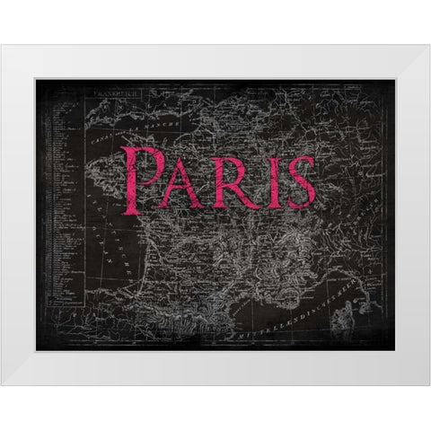 Paris Map Type White Modern Wood Framed Art Print by Grey, Jace