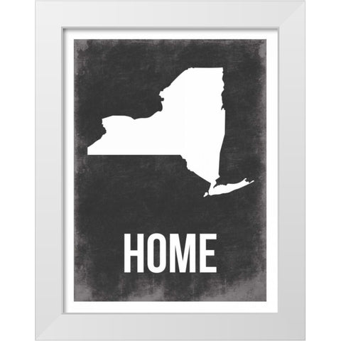 NY Home White Modern Wood Framed Art Print by Grey, Jace