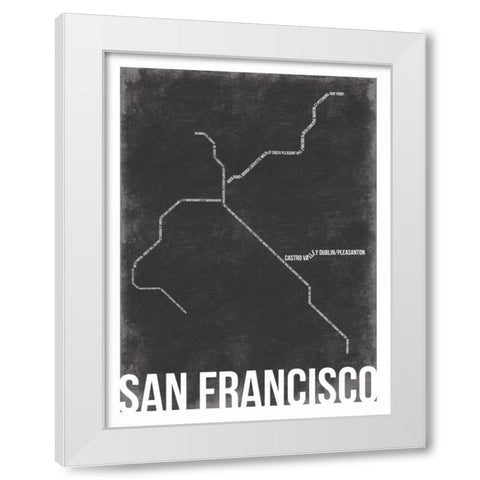 San Fran White Modern Wood Framed Art Print by Grey, Jace