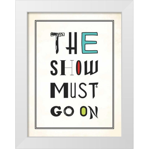 The show White Modern Wood Framed Art Print by Grey, Jace