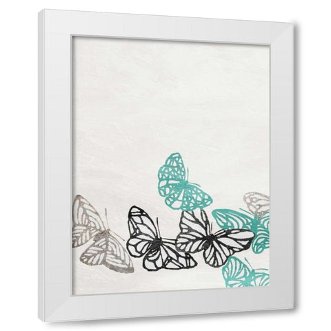 Butterflies 2 White Modern Wood Framed Art Print by Grey, Jace