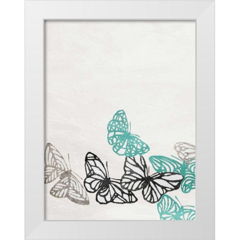 Butterflies 2 White Modern Wood Framed Art Print by Grey, Jace