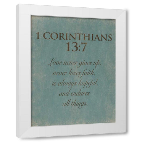 Corinthians 137 White Modern Wood Framed Art Print by Grey, Jace