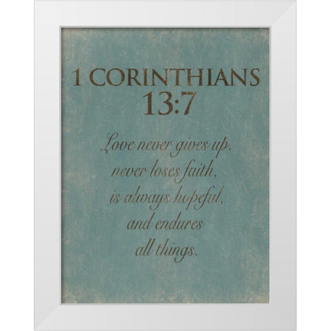 Corinthians 137 White Modern Wood Framed Art Print by Grey, Jace