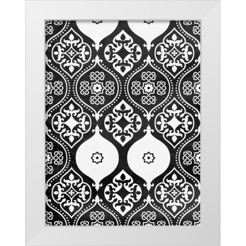 BW Pattern White Modern Wood Framed Art Print by Grey, Jace