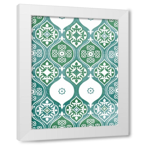 Seafoam pattern White Modern Wood Framed Art Print by Grey, Jace