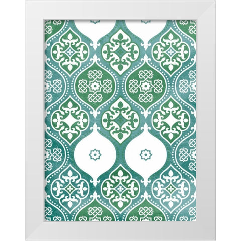 Seafoam pattern White Modern Wood Framed Art Print by Grey, Jace