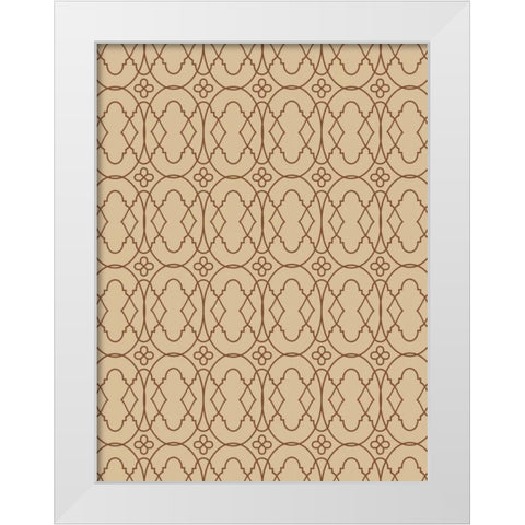 Simple pattern biege White Modern Wood Framed Art Print by Grey, Jace