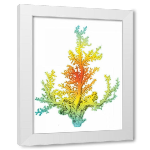 Colorful beach mate White Modern Wood Framed Art Print by Grey, Jace