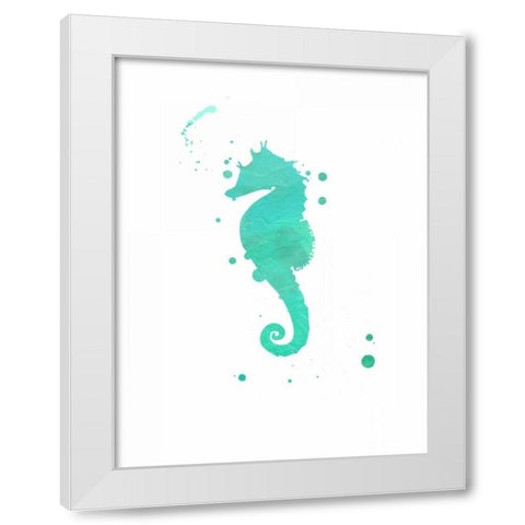 Seahorse splat White Modern Wood Framed Art Print by Grey, Jace