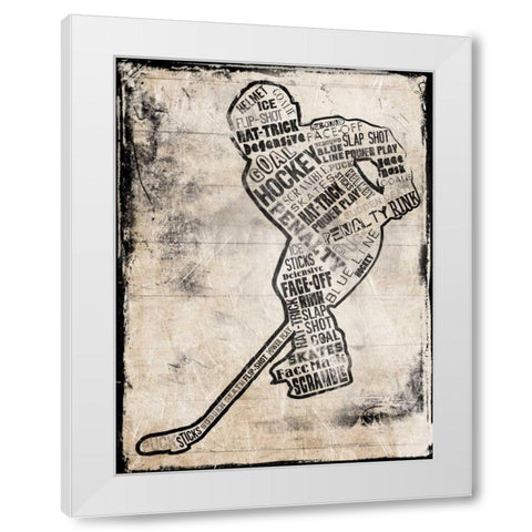 Hockey Type Black White Modern Wood Framed Art Print by Grey, Jace