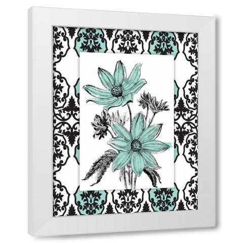 Simple Floral Style White Modern Wood Framed Art Print by Grey, Jace