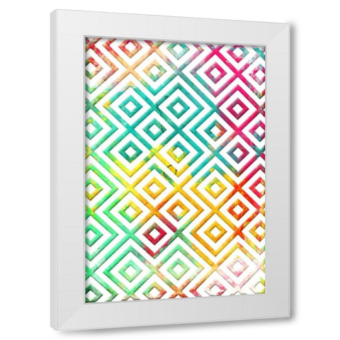 Bright cosmic pattern White Modern Wood Framed Art Print by Grey, Jace