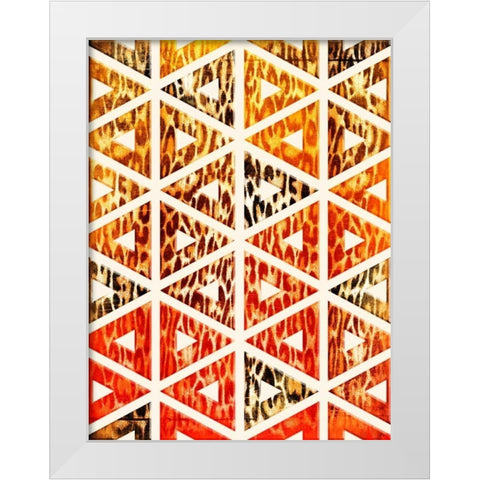 Triangular Animals Bright White Modern Wood Framed Art Print by Grey, Jace