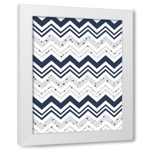 Star chevron White Modern Wood Framed Art Print by Grey, Jace