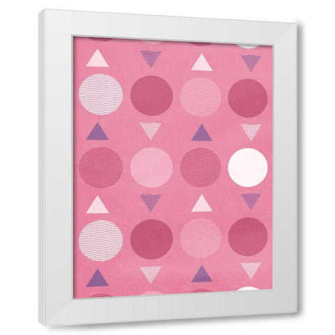 Pink movement White Modern Wood Framed Art Print by Grey, Jace