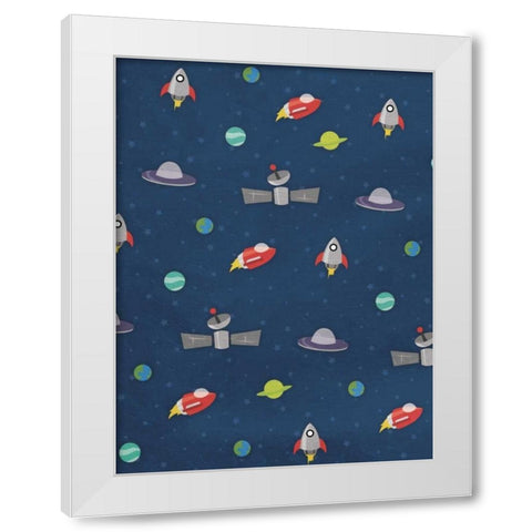 Fun space White Modern Wood Framed Art Print by Grey, Jace