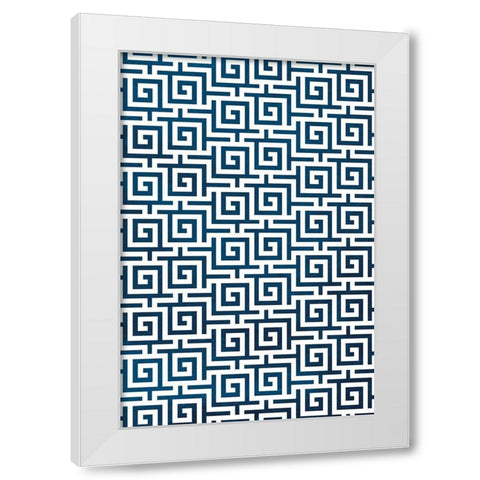 Indigo keys two White Modern Wood Framed Art Print by Grey, Jace