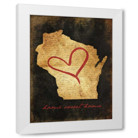 Home Sweet Home WI White Modern Wood Framed Art Print by Grey, Jace