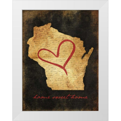 Home Sweet Home WI White Modern Wood Framed Art Print by Grey, Jace