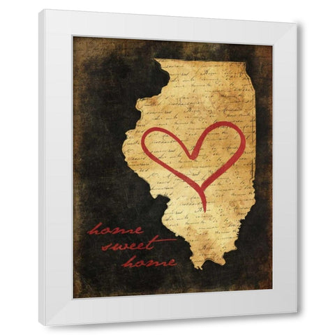 Home Sweet Home IL White Modern Wood Framed Art Print by Grey, Jace