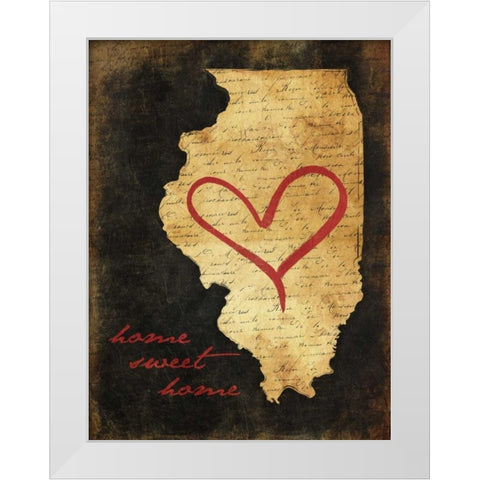 Home Sweet Home IL White Modern Wood Framed Art Print by Grey, Jace