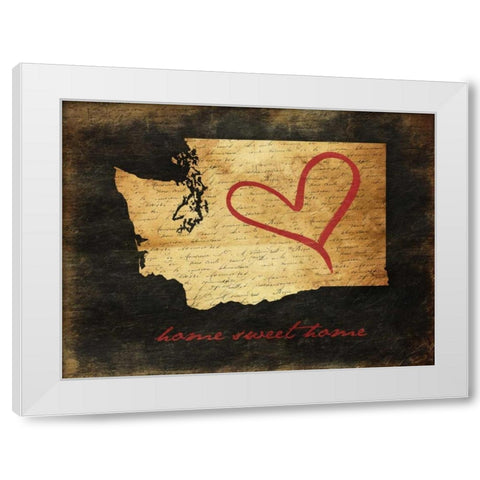 Home Sweet Home WA White Modern Wood Framed Art Print by Grey, Jace