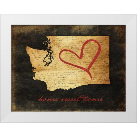 Home Sweet Home WA White Modern Wood Framed Art Print by Grey, Jace